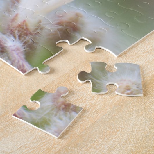 Mt ShastaのパズルのSilverleaf Phaceliaのてんとう虫 ジグソーパズル (側面)