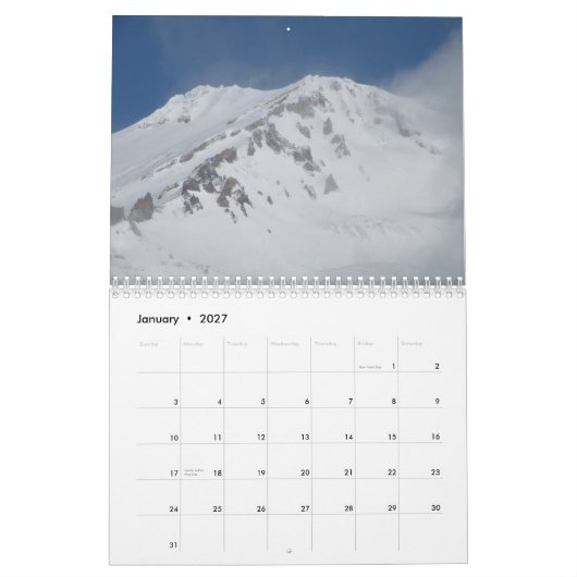 Mt. Shasta 2011Calendar カレンダー (1月 2027)