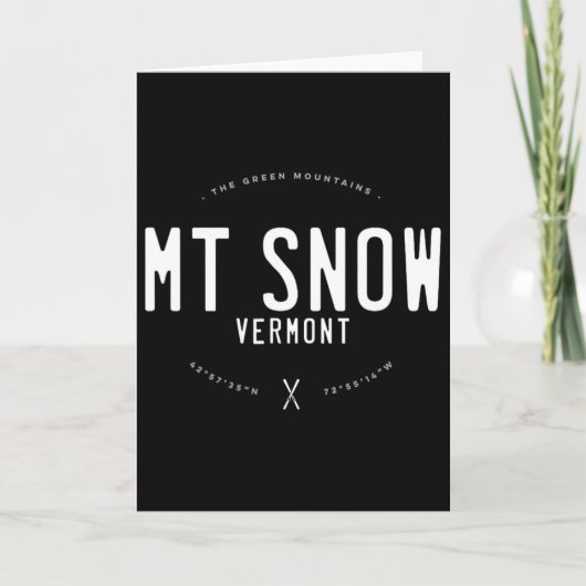 Mt. Snow Vermont Graphic Distressed Vintage Ski カード (正面)