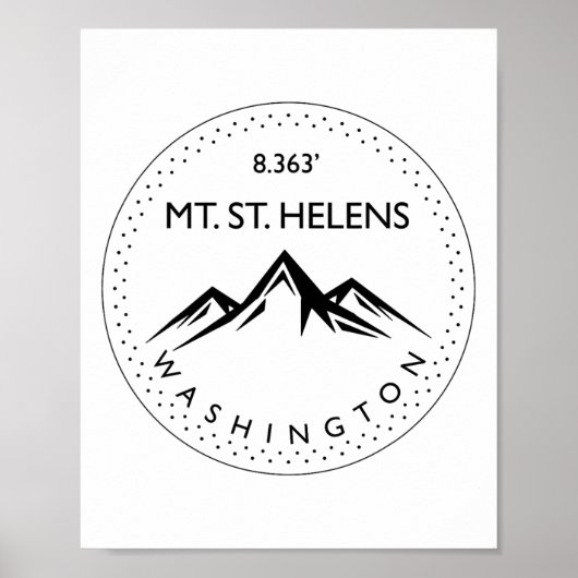 Mt. St. Helens Washington Mountain Climbing Hiking ポスター (正面)