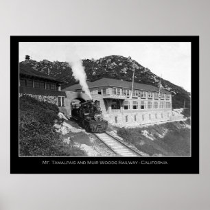 Mt Tamalpais及び製造所の谷の鉄道の写真 ポスター