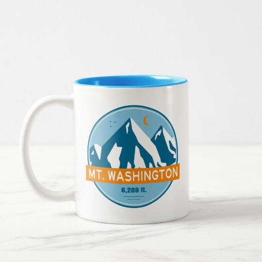 Mt. Washington New Hampshire Stars Moon ツートーンマグカップ (左)