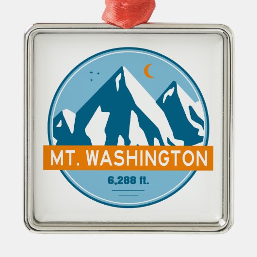 Mt. Washington New Hampshire Stars Moon メタルオーナメント (正面)