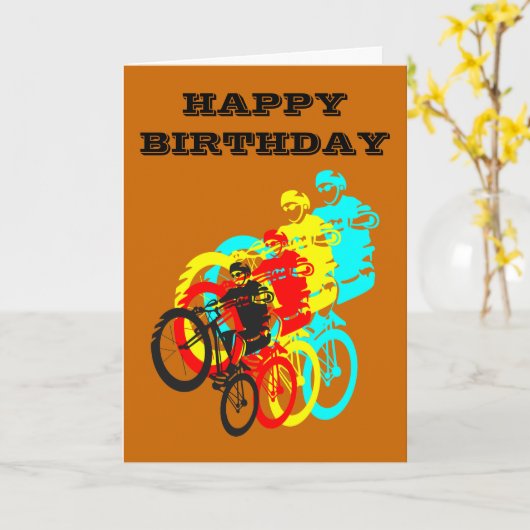 MTBの乗り物 カード (黄色い花)