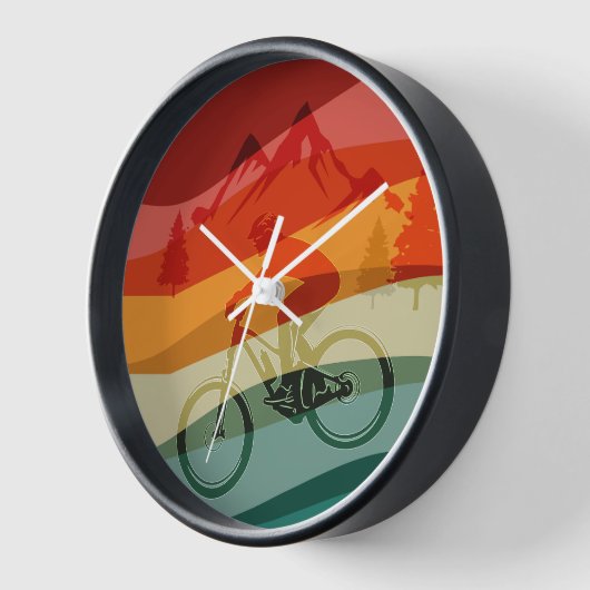 MTBバイクのレトロヴィンテージウォールクロックタイマー 壁時計 (傾斜)