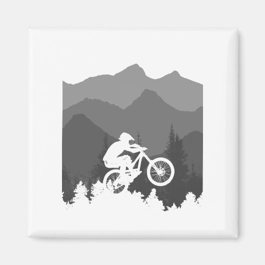 MTBファンのためのマウンテンバイクシルエット マグネット (正面)