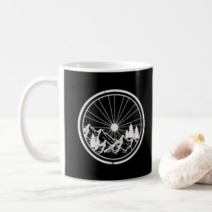 MTBブラックモダンマウンテンバイクトレイルサイクリング コーヒーマグカップ
