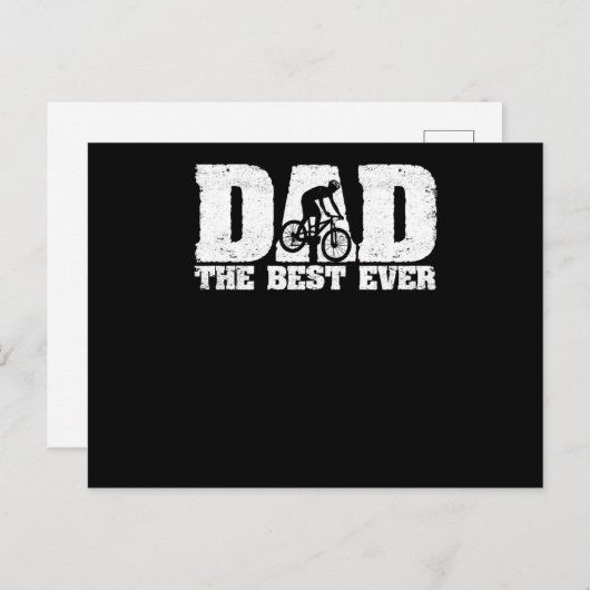 MTBマウンテンバイクバイクもしくは自転車に乗る人父のデイライドパパザ ポストカード (正面/裏面)