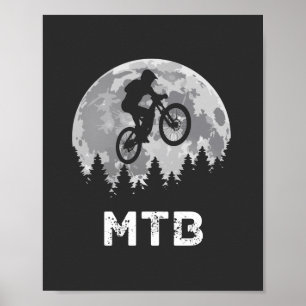 MTBマウンテンバイクヴィンテージサイクリング ポスター