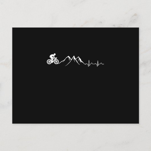 MTBマウンテンバイク自転車バイクもしくは自転車に乗る人サイクリストのハートビート シーズンポストカード (正面)