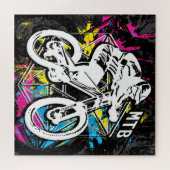 MTBマウンテンバイク – マウンテンバイクもしくは自転車に乗る人MTBパズル ジグソーパズル (横)