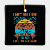 MTB自転車に乗って自分の日に命を与える セラミックオーナメント (正面)