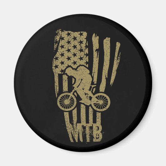 Mtb アメリカ国旗 マウンテンバイク マグネット (正面)