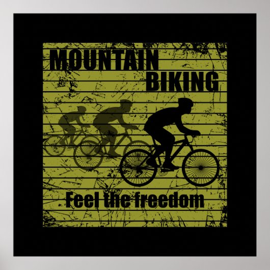 MTB ダウンヒル自転車ライダー - マウンテンバイク ポスター (正面)