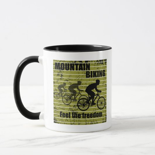 MTB ダウンヒル自転車ライダー - マウンテンバイク マグカップ (左)