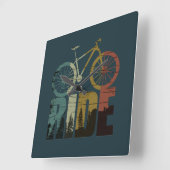 MTB ダウンヒル マウンテンバイク ライダー スクエア壁時計 (傾斜)