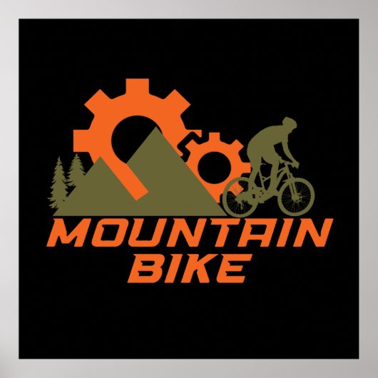 MTB モダンダウンヒルマウンテンバイク ポスター (正面)