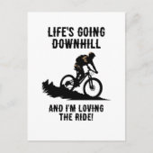 MTB Life's going down hillと私は乗り物を愛している ポストカード (正面)