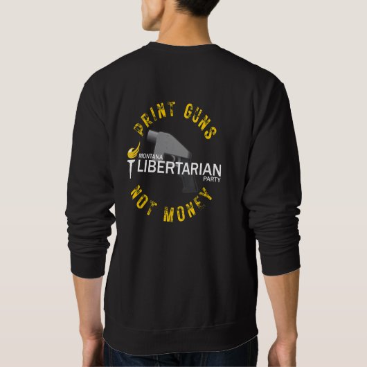 MTLPプリント銃ではなく、お金長袖 スウェットシャツ (裏面)
