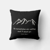 Mtnsは黒いデザインの呼びましたりまたはSnowyのブリザード クッション (裏面)