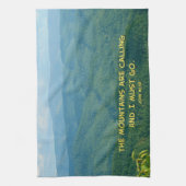 Mtns緑豊かな緑の煙の/Mtnsの呼出し! キッチンタオル (縦)