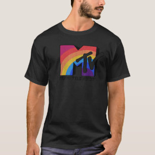 MTVレインボーロゴミュージックテレビグラフィック Tシャツ