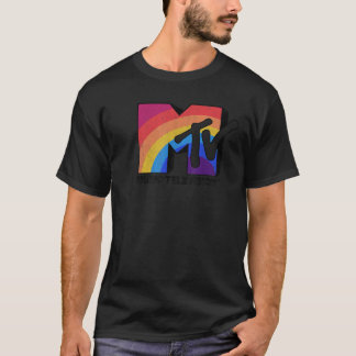 MTVレインボーロゴミュージックテレビグラフィック Tシャツ