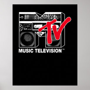 MTVロゴ赤いボックスグラフィック ポスター
