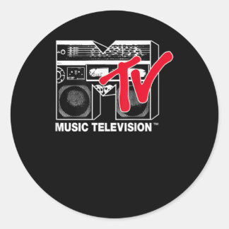 MTVロゴ赤いボックスグラフィック ラウンドシール