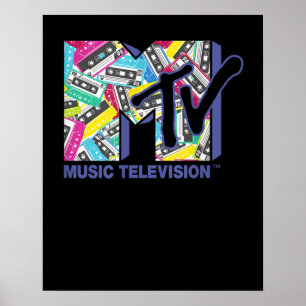 MTVロゴ(レトロ80sテープ付き) ポスター