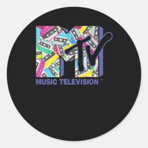 MTVロゴ(レトロ80sテープ付き) ラウンドシール