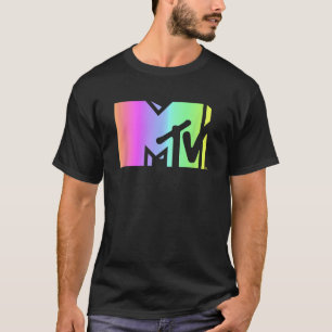 MTV音楽テレビレトロレインボーグラデーションロゴ Tシャツ