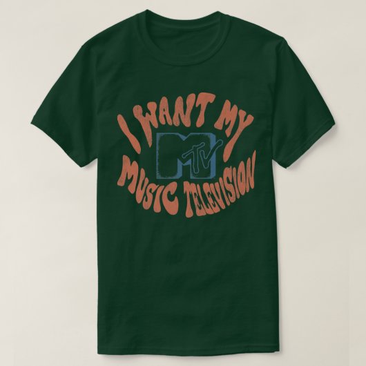 MTV I Want My Music Televisionヴィンテージ波状文字 Tシャツ (デザイン正面)