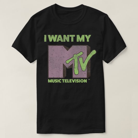 MTV I Want My Music Television シンプル Logo おもしろい  Tシャツ (デザイン正面)