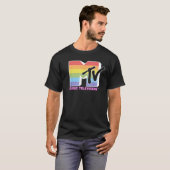 MTV Music Television Rainbowプライドロゴ塗りつぶし Tシャツ (正面フル)