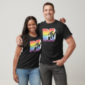 MTV Music Television Rainbowプライドロゴ塗りつぶし Tシャツ (ユニセックス)