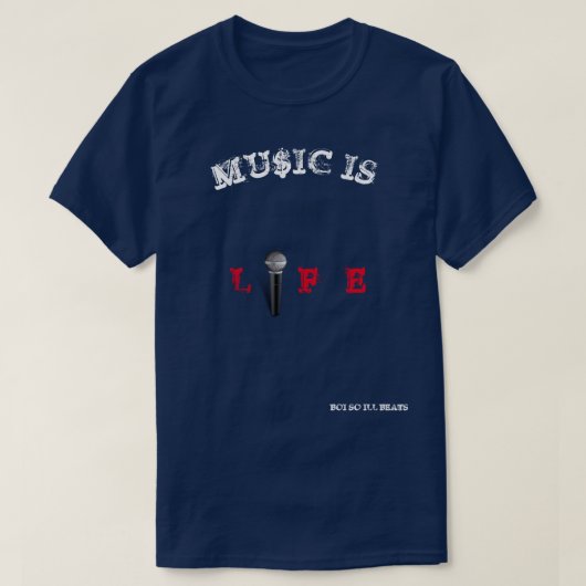 MU$ICは生命Tシャツです Tシャツ (デザイン正面)