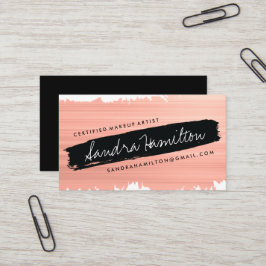 MUAのピンクおよび黒によって傾けられるブラシの打撃 名刺