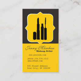 MUAの目のマスカラの美しいコンサルタントのメーキャップアーティスト 予約カード