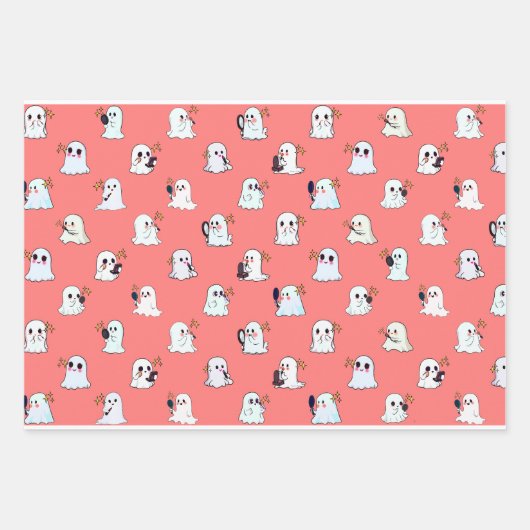 MUA不気味幽霊メイクアップアーティストかわいいギフトラップ ラッピングペーパーシート (正面)