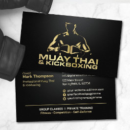Muay Thai and Kickboxing Coach - Black and Gold 名刺