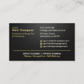 Muay Thai and Kickboxing Coach - Black and Gold 名刺 (裏面)
