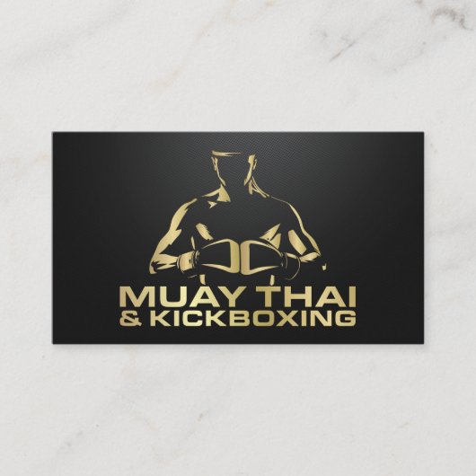 Muay Thai and Kickboxing Coach - Black and Gold 名刺 (正面)