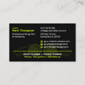 Muay Thai and Kickboxing Coach - Black and Lime 名刺 (裏面)