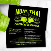 Muay Thai and Kickboxing Coach - Black and Lime 名刺