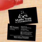 Muay Thai and Kickboxing Coach - Black and white 名刺