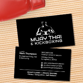 Muay Thai and Kickboxing Coach - Black and white 名刺