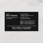 Muay Thai and Kickboxing Coach - Black and white 名刺 (裏面)