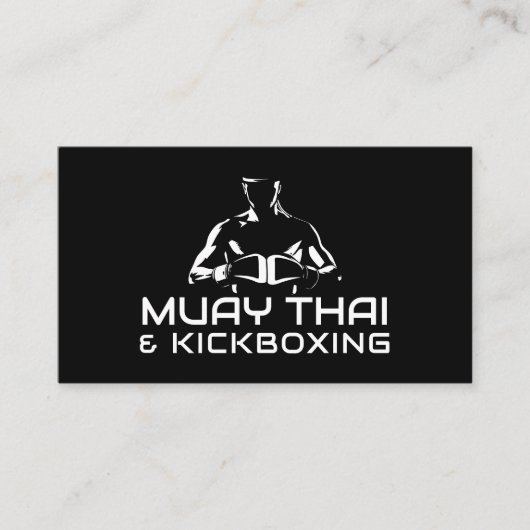 Muay Thai and Kickboxing Coach - Black and white 名刺 (正面)