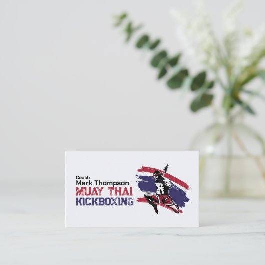 Muay Thai and Kickboxing Coach - Blue Red  名刺 (スタンド正面)